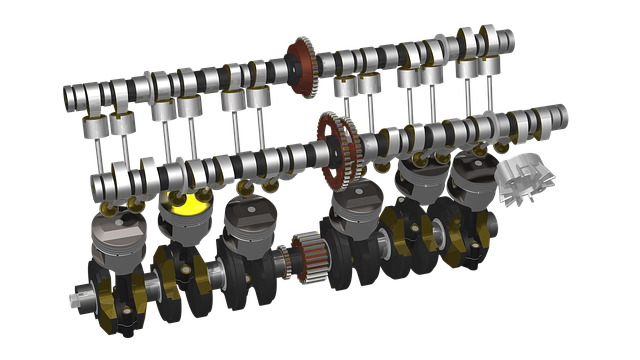 Free motorcycle engine raytracing illustration