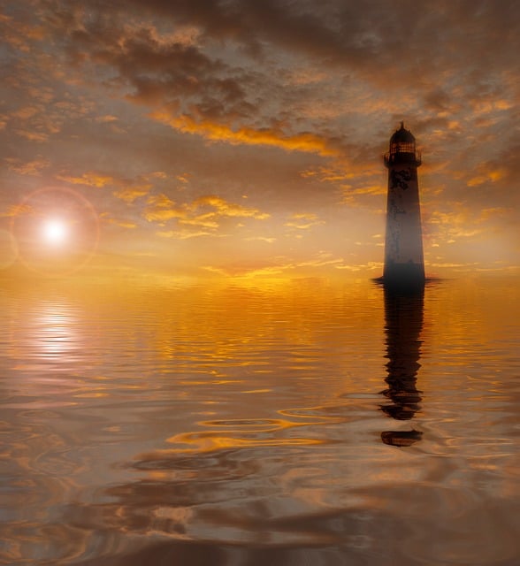 Solnedgang, Natur, Afspejling, Vand
