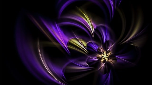 Free fractal flower blue illustration