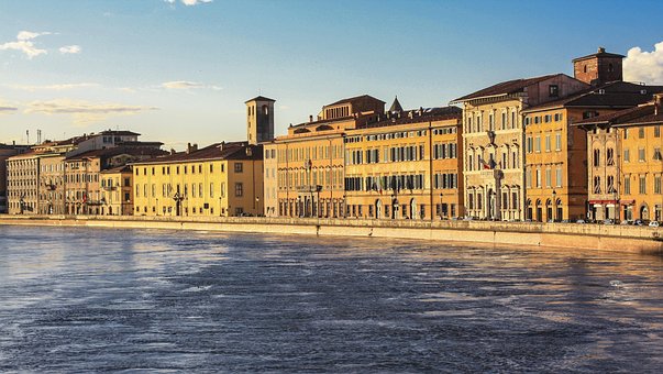 Arno, Pisa, Natur, Fuld, Flod, Lungarno