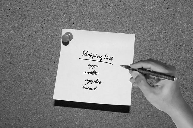 Free shopping list grocery list list illustration