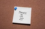 shopping list, post it, grocery