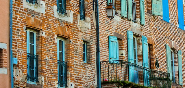 Albi, Frankrig, Mursten, Vinduer, Facade
