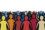 crowd, human, silhouettes