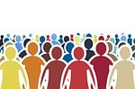 crowd, human, silhouettes