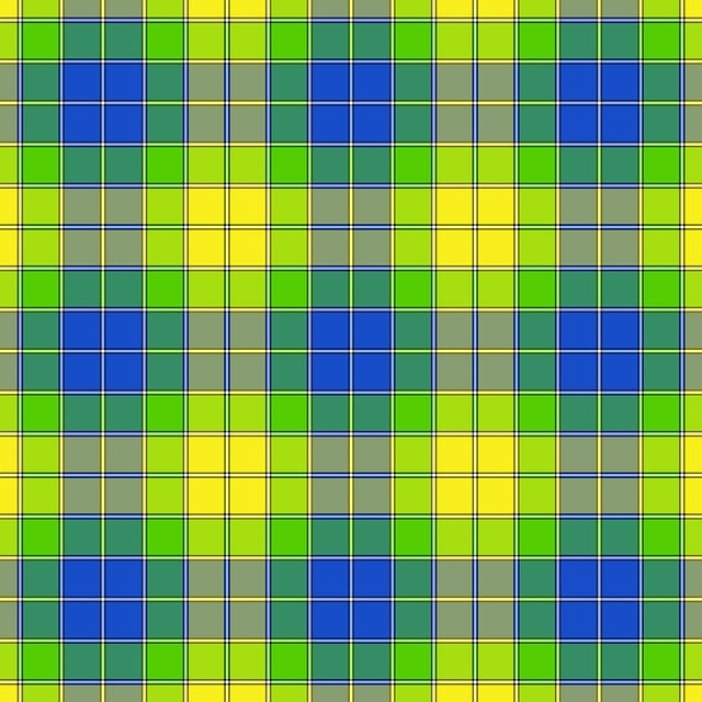 Free spring plaid - yellow nature blue and green plaid illustration