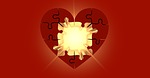 puzzle, heart, light