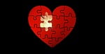 puzzle, heart, light