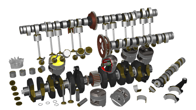 Free motorcycle engine raytracing illustration
