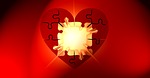 puzzle, heart, light