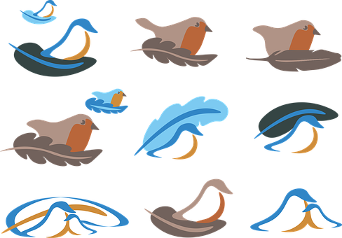 Logo, Vogel, Niedlich, Karikatur, Glatt