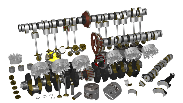 Free motorcycle engine raytracing illustration