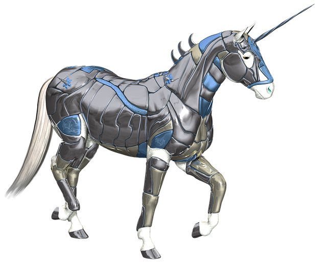 Free unicorn armor fantasy illustration
