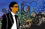 businessman, career, skyline