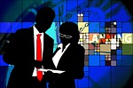 businessman, businesswoman, planning