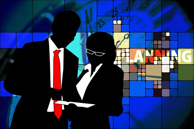 Free businessman businesswoman planning illustration