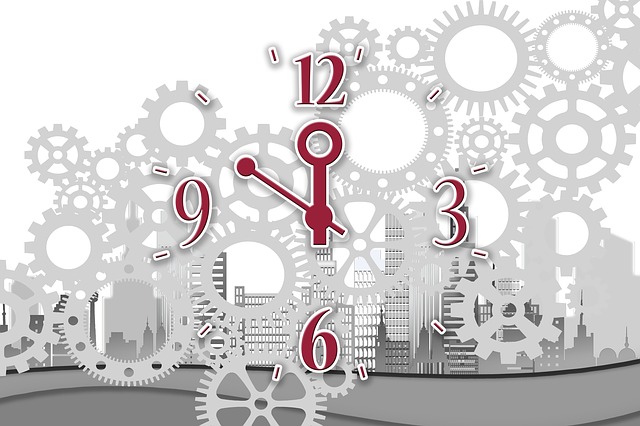 Free clock time meeting illustration