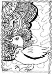 duck, coloring page, design