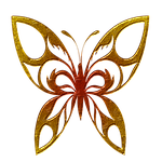 butterfly, abstract, gold embossed