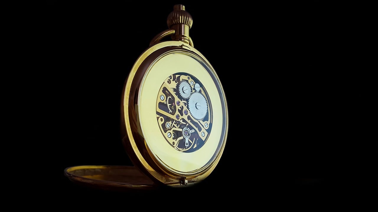 Free pocket watch time clock illustration