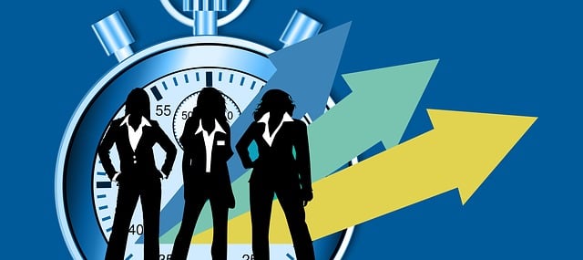 Free stopwatch time management businesswomen illustration