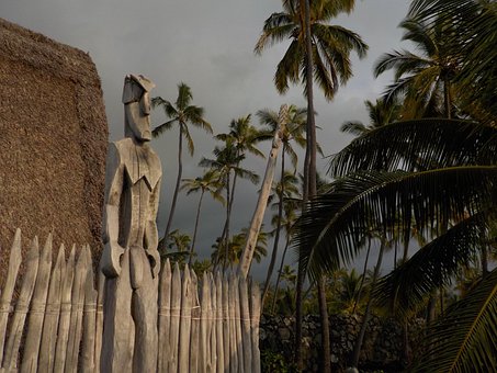 Hawaii, Totem, Stammes, Hölzern, Statue