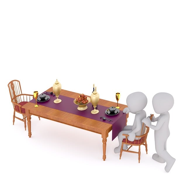 Free feast table set table illustration