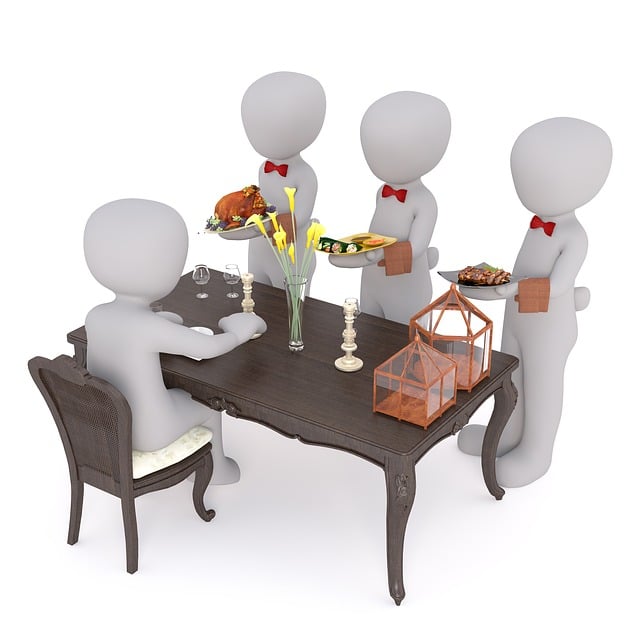 Free meal course menu together illustration