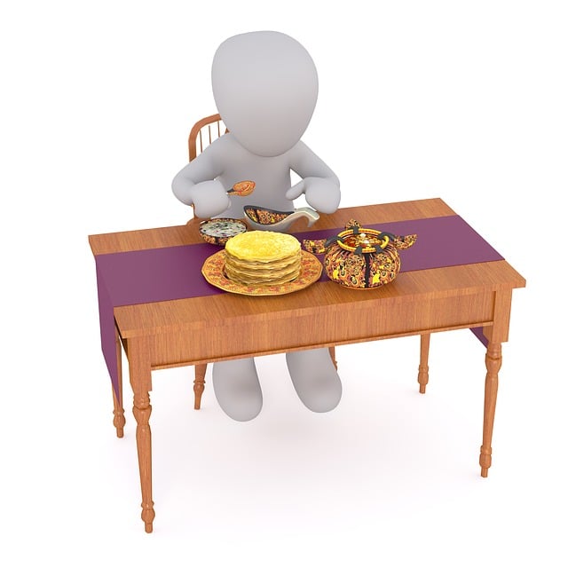Free meal table set table illustration