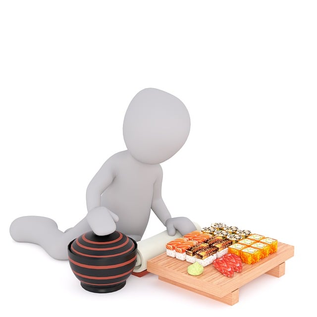 Free sushi menu bento box illustration
