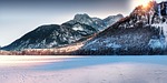 lake, mountains, wintry