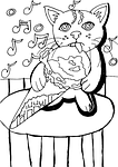 ice cream, cat, drawing