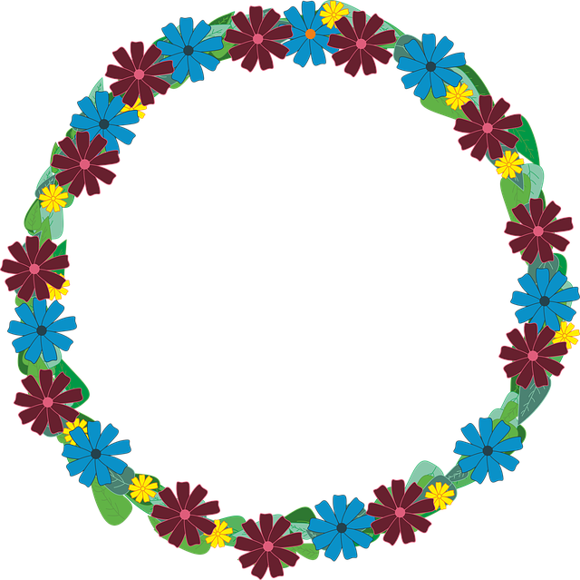 Free Flowers Wreath illustration and picture