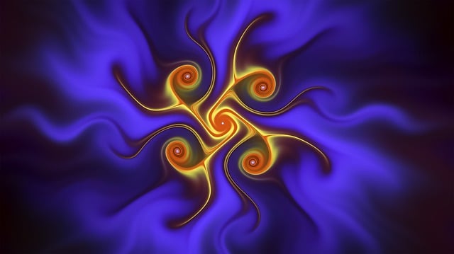 Free fractal neon blue illustration