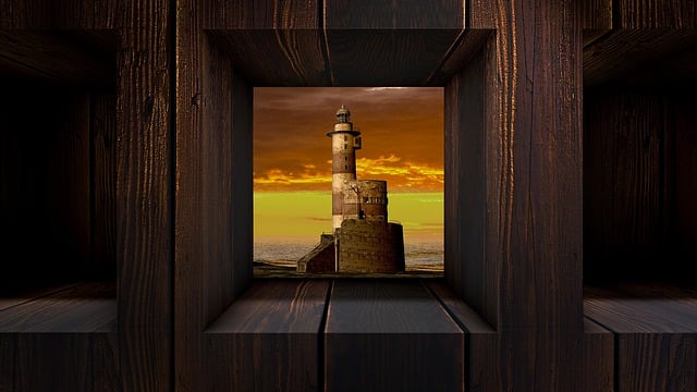 Free lighthouse window niche illustration
