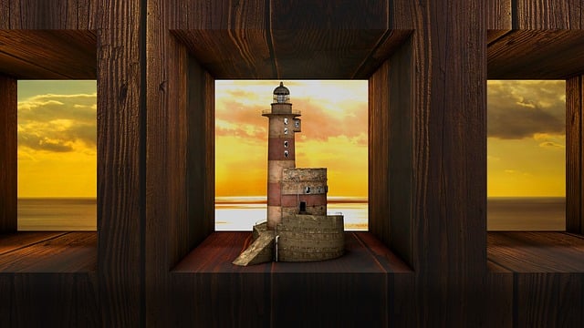 Free lighthouse window niche illustration