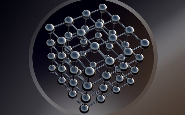 Free hexahedron atoms models illustration