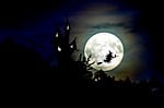 the witch, witch's house, full moon