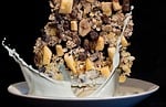 muesli, apple, dried bananas