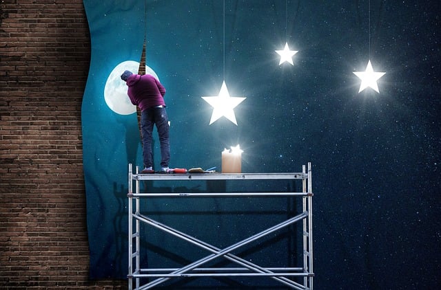 Free moon star craftsmen illustration