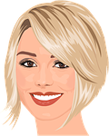 short blond hair, woman, girl