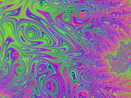 Fraktal, Neon, Grøn, Lilla, Lyserød, Pyt