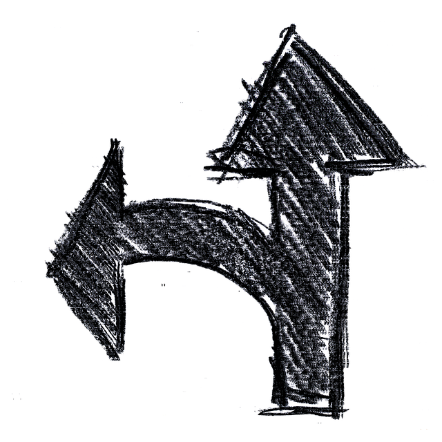 Free arrow handwork left illustration