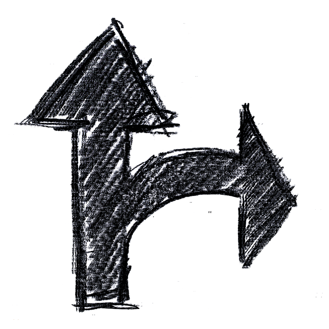 Free arrow handwork right illustration