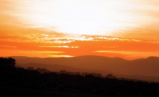 Sol, Solnedgang, Himmel, Tunisie