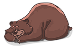 bear, lies, sleeps