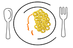 calamari food designs, calamari curly hair on plate, plate