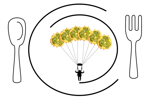Free food design vector parachute silhouette fruit illustration