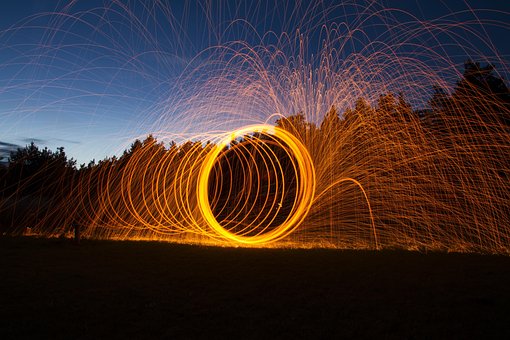 Pintura De Luz, Fuego, Naturaleza