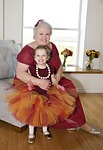 grandmother with granddaughter, celebration, grandmother
